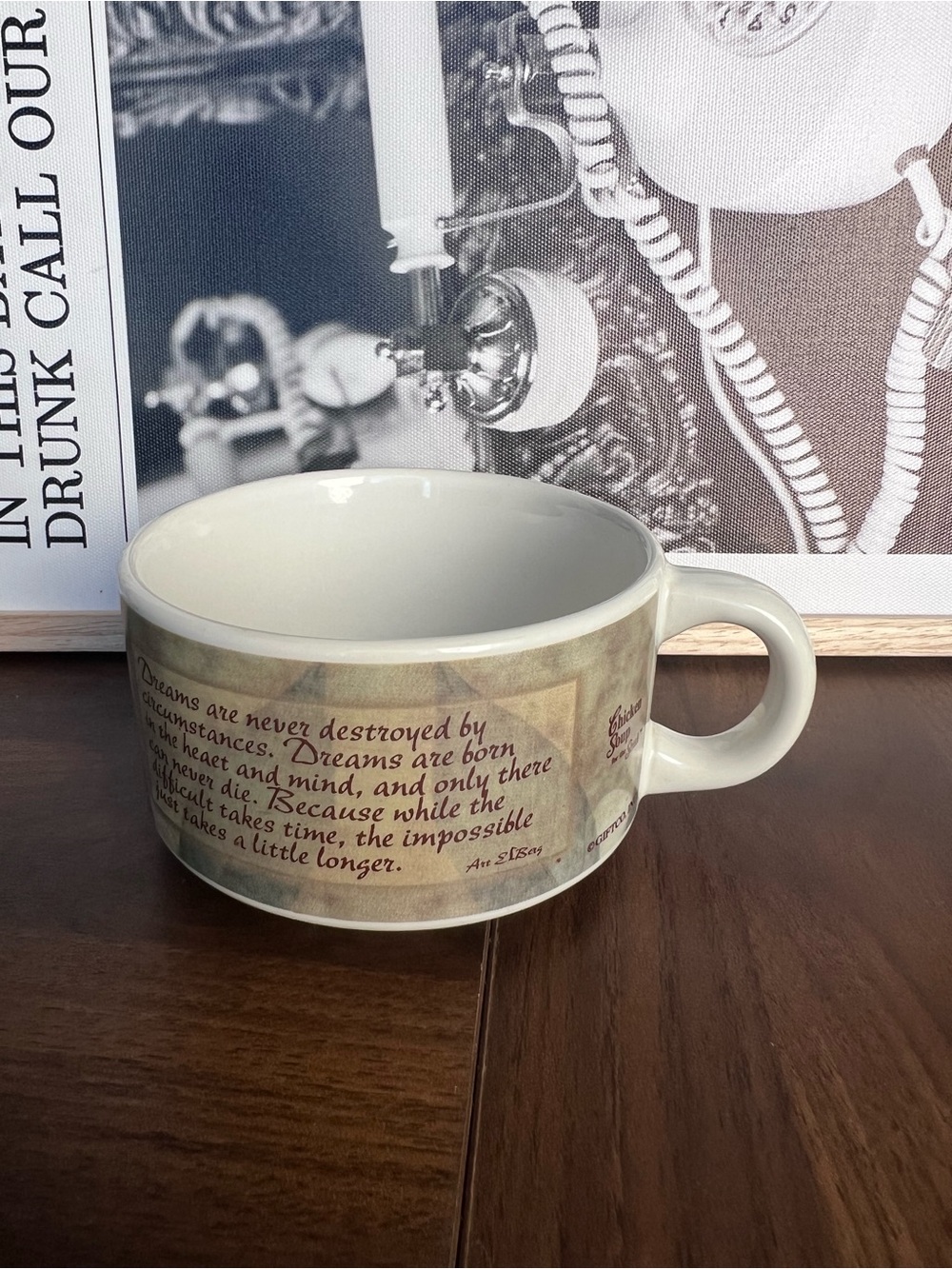 Inspirational Quote Ceramic Mug - Cream and Brown